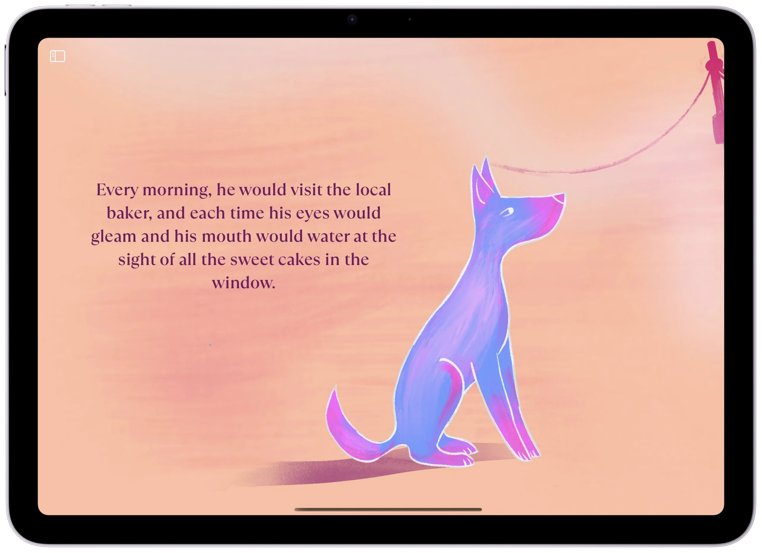 Doggobo Story Page - Animated dog character with story text